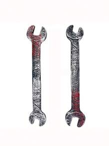 1pc Halloween TPR Horror Wrench Cosplay Hand-Held Weapon Prop - Multicolor - View 9