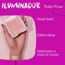 Ruby Rose Rose Gold Creamy Compact Highlighter For Face And Body With Intense Shine Particles. - 玫瑰HL30 - 查看 2