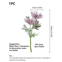 1pc Artificial Spider Chrysanthemum Flower, Wedding Bouquet, Home Decor, Photography Prop, Plastic Crab Claw Mum Decoration, Valentine Day, Gift,Fall Decor,Autumn,Fake Plants - Multicolor - View 3