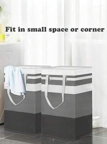 1 件 75L/100L 便携式可折叠洗衣篮带手柄，用于存放衣服/玩具，适用于家庭、宿舍、自助洗衣店正装裤子鞋子牛仔裤靴子裙子洗衣篮，洗衣篮浴室收纳篮，篮子，储物篮，可折叠洗衣篮 - 灰色 - 查看 5