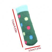 8 chiếc vớ ghế Giáng sinh, chân ghế co giãn đan, chân bàn, bảo vệ sàn, có thể giặt và tái sử dụng, đồ trang trí Giáng sinh, vỏ bọc núm cửa mùa đông, vỏ bọc núm cửa bằng vải dễ thương, phổ thông (phù hợp với đường kính 1,3" - 2"), túi, hộp đựng, đồ lưu trữ - chấm bi giáng sinh - Xem 6