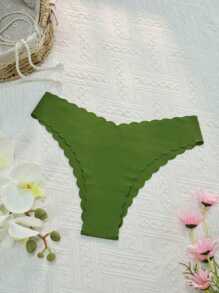 10pcs/Pack Women's Comfortable Sexy Floral Printed Panties With Wavy Edge
