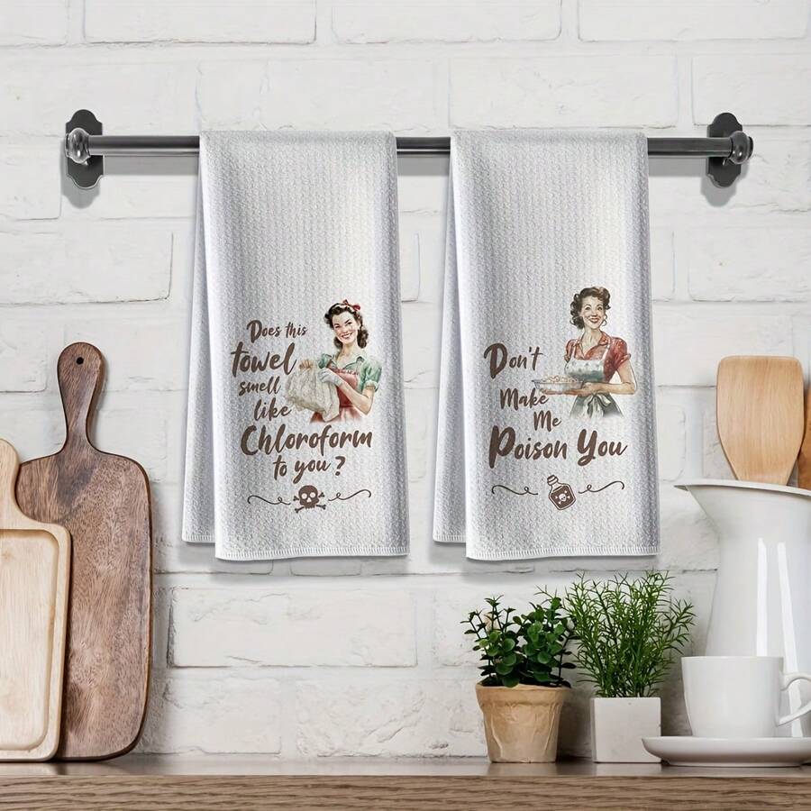 Funny Kitchen Towels UltraSoft Microfiber, Highly Absorbent Dish