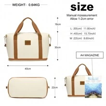 4-teiliges Reisegepäck-Set 20 Zoll Leichter ABS-Hartschalen-Kabinenkoffer mit TSA-Schloss inklusive Kosmetikkoffer Wochenendtasche und Kulturtasche - Beige - Übersicht 5