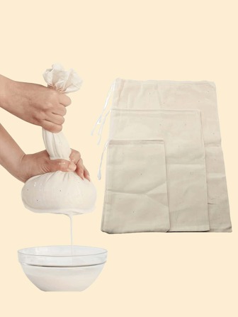 1 pieza Paño de algodón grueso, gasa, tela de tejido llano sin blanquear reutilizable para filtrar queso, café, leche, 100% paño de algodón grueso para cocinar, hornear, hacer jugo, elaborar queso, utensilios de cocina, accesorios de cocina, colador, bolsa coladora, organización y almacenamiento de cocina, colador de tela, artículos esenciales de cocina, accesorios para barra de café