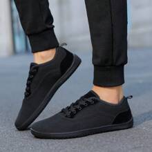 Men Minimalist Fashion Sneaker Shoes,Wide Width Lightweight Walking Casual Comfortable Running Shoes,Wide Palm Outdoor Sports Leisure Breathable - Black - View 3