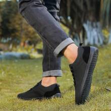 Men Minimalist Fashion Sneaker Shoes,Wide Width Lightweight Walking Casual Comfortable Running Shoes,Wide Palm Outdoor Sports Leisure Breathable - Black - View 5