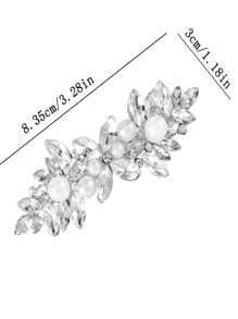 2/4/6/8/10 Peças Presilhas de Cabelo com Strass, Grampos de Cabelo com Cristal e Pérola Cintilante, Acessórios de Cabelo Elegantes para Casamento, Baile, Dia dos Namorados, Dança, para Cabelos Grossos e Longos, Noivas, Mulheres e Meninas, Tiaras - A - Visão 4