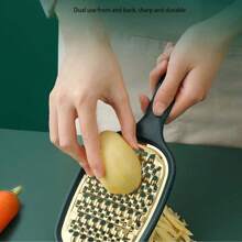 1 件圣诞派对多功能厨房磨碎器 - 轻松切片、切丝黄瓜、胡萝卜、土豆、符合人体工程学的防滑设计、大容量、理想的小厨房工具（随机颜色） - 彩色 - 查看 1