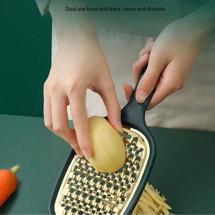 1 件圣诞派对多功能厨房磨碎器 - 轻松切片、切丝黄瓜、胡萝卜、土豆、符合人体工程学的防滑设计、大容量、理想的小厨房工具（随机颜色） - 彩色 - 查看 1