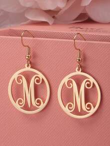 1pc Customized Minimalist Single English Letter Earring, Unique Styling Accessory For Mother's Day, Valentine's Day, Birthday, Anniversary, Friend, Graduate, Christmas Gift