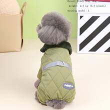 冬季狗狗连体衣 宠物保暖外套 狗狗衣服 宠物棉袄 猫咪牵引连体衣 狗狗保暖衣服 防风加厚棉袄 D型环牵引绳 适合小型犬 宠物服饰 欧美热销棉袄 休闲英伦风 - 綠色 - 查看 10