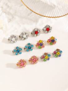 12 件/套可爱花朵别针披肩胸针女士随机颜色连衣裙配饰别针衣服包饰学校办公室配饰衬衫夹克珠宝圣诞节万圣节衣服别针趣味教师礼物服装配饰包饰 - 彩色 - 查看 4