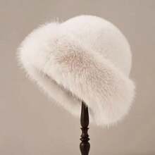 Women's Luxury Faux Fur Windproof Warm Hat For Autumn/Winter. Thick & Fluffy, Ear Protection Design, Lightweight Stretchy Polyester Fabric, Machine Washable. - Multicolor - View 2
