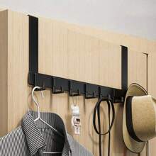 Wall Mounted Coat Hooks, No-Drill Adhesive Clothing Rack Organizer For Entryway, Bathroom, Closet - Black - View 5