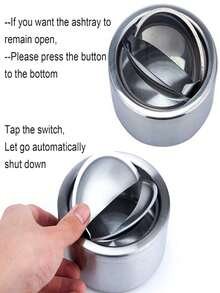 1 件，带盖户外烟灰缸，翻盖不锈钢烟灰缸，金属防风香烟烟灰缸，适合室内或室外使用，桌面烟灰缸办公室露台家居装饰男孩情人节心形女士情人节 - 銀色 - 查看 6