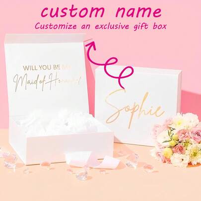 1pc Customized High-End Solid Color Gift Box For Wedding Gift, Birthday Gift, Decoration, Storage, Household, Outdoor, Ceremony Atmosphere Fashion,Cute,Adorable,Contracted Custom,Personalized,Unique,Customized Ideal Gifts For Him Her,Boyfriend,Girlfriend,Family,Friends,Pets,Grandparents,For Graduation,For Christmas,For Winter,For Fall/Autumn,For Holiday Finds,Winter Fashion,Christmas Gift,Christmas Decorations,Personalized Christmas Ornaments,Personalized Gifts For Women/Men,Christmas Accessories