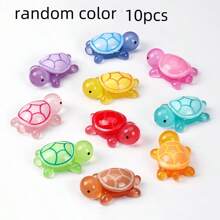 5/10 piezas Mini tortuga que brilla en la oscuridad, figura decorativa luminosa de criatura marina modelo, color aleatorio - Multicolor - Ver 12