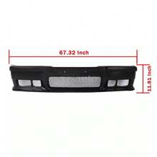 Fit 92-98 BMW E36 3Series M3 Style Replacement Front Bumper Body Kit+Grille - Black - View 2