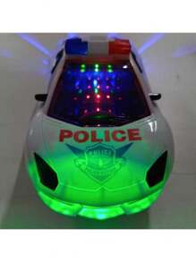 Police Car Boy Round Trip Sound Light 3D 360° Movement - trắng - Xem 6