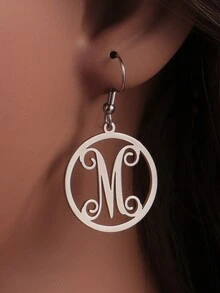 1pc Customized Minimalist Single English Letter Earring, Unique Styling Accessory For Mother's Day, Valentine's Day, Birthday, Anniversary, Friend, Graduate, Christmas Gift