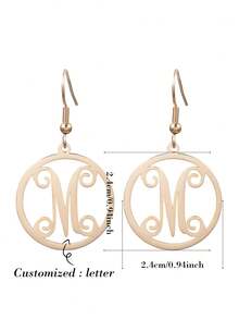 1pc Customized Minimalist Single English Letter Earring, Unique Styling Accessory For Mother's Day, Valentine's Day, Birthday, Anniversary, Friend, Graduate, Christmas Gift
