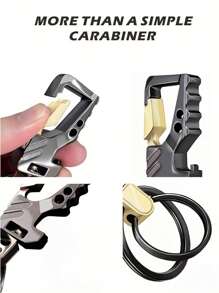 2 Packs Keychain EDC Keychain Keychain Bottle Opener Automatic Car Keychain Tactical Carabiner Keychain With Clip For Men Women Car Accessories Bag Charm School Cute Goth Y2k Christmas Gift Ideas - Multicolor - View 4