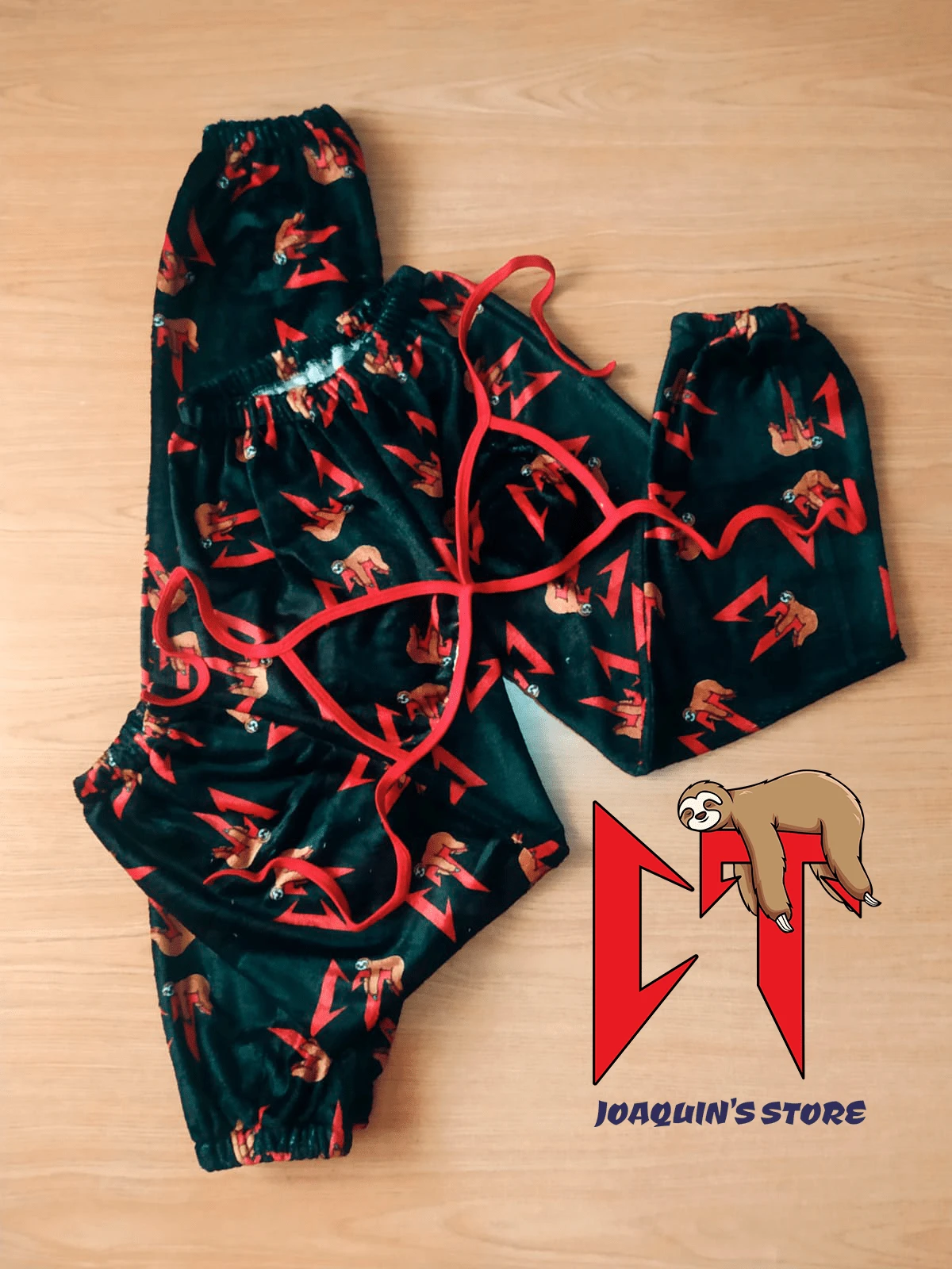 PIJAMA CORRIDO TUMBADO DUO TEDI UNITALLA DE PAREJA 3PZ DE - Negro - Ver 1