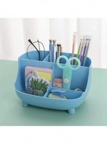 Organizador de escritorio multifuncional para oficina y hogar, de vuelta a la escuela - Azul - Ver 1