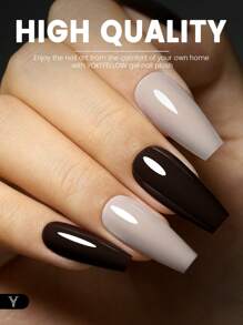 1 Set Of 10ml YOKEFELLOW 3-Color Brown Gel Nail Polish Set, Autumn/Winter Semi-Permanent Acrylic Nail Polish Set, Removable UV/LED, Gift For Women, 2024 New Arrival - Multicolor - View 5