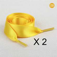 1 对奢华双面涤纶缎带鞋带，光泽、宽、扁平，表面缎面，耐用涤纶宽鞋带，非常适合时尚运动鞋、溜冰鞋、靴子和休闲鞋，表面色彩鲜艳，如丝绸般，设计易于使用，120 厘米（约 47.24 英寸）夏季日常穿着 - 彩色 - 查看 15