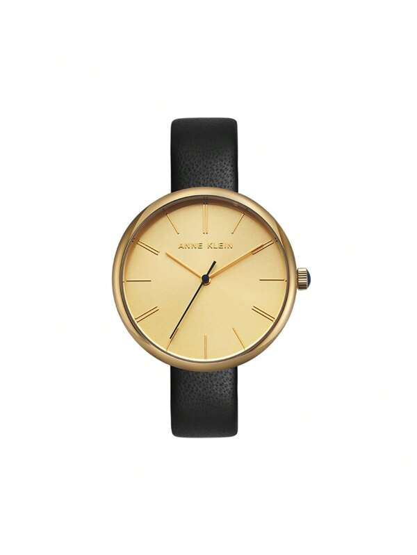 Anne Klein Women Quartz Watches Slim Leather Strap Classic Minimalist Style Casual Dress Watch Gift For Women Elegance Women's Watch AK/2996CHBK