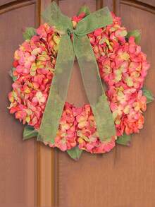 1 cái, Vòng hoa cẩm tú cầu màu hồng treo cửa mừng lễ Tạ ơn, Đồ trang trí hoa mô phỏng, Treo tường theo phong cách đồng quê, dùng để trang trí nhà cửa cho mọi mùa - Nhiều màu - Xem 2