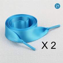 1 对奢华双面涤纶缎带鞋带，光泽、宽、扁平，表面缎面，耐用涤纶宽鞋带，非常适合时尚运动鞋、溜冰鞋、靴子和休闲鞋，表面色彩鲜艳，如丝绸般，设计易于使用，120 厘米（约 47.24 英寸）夏季日常穿着 - 彩色 - 查看 40