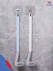 Bathroom Toilet Brush With Hanging Hook Curved Silicone Bristles Toilet Washing Brush Large - Các loại - Xem 1