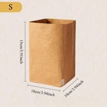 1pc Washable Kraft Paper Storage Bag, Tear-Resistant, Thick Square Paper Bag For Fridge And Kitchen For Fall Home Decor For Travel Storage Bag,Makeup Bag,Cosmetic Bag,Vacation Organizer,Large Capacity Makeup Organizer Makeup Case, For Lipstick, Brush, Skincare, Mobile Phone, Coin, Small Items, For Home,Gift,Vacation And Festival Halloween Christmas Multifunctional Use - Brown - View 4