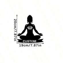 Personalized Wooden Buddha Wall Art - Custom Name Meditation Decor - Multicolor - View 14