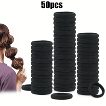 50/100 pièces Set de Bandeaux de Cheveux Minimalistes Élastiques Hauts pour Femmes et Filles, Chouchous pour Queue de Cheval, Décoration de Maison, Salle de Bain, Automne, Rentrée Scolaire