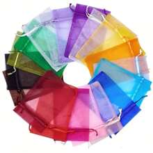 50 piezas/paquete Bolsas de regalo de organza surtidas, bolsas para joyas y dulces para boda, Halloween, fiesta de Navidad