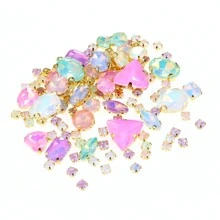 130pcs/50pcs/30pcs/20pcs Mixed Shape Crystal Rhinestones With Claw For DIY Clothing, Shoes, Jewelry Making - Multicolor - View 12