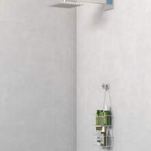 Suspended Shampoo Holder Hanging 2 Tiers Without Holes Double Register Soap Dish Conditioner Holder Bathroom Accessory - trắng - Xem 5