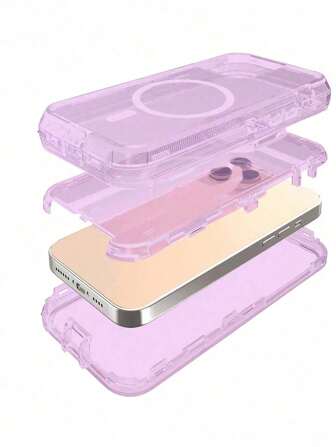 Heavy-Duty Triple Protection Mixed Material Magnetic Phone Case