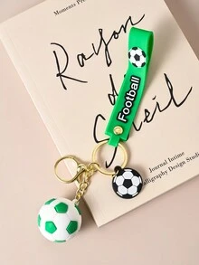 1 pieza Llavero con forma de balón de fútbol de PVC para decoración de llaves de coche/bolsa - Multicolor - Ver 6