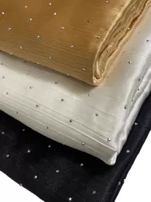 1 Piece Ladies High Quality Solid Color Soft Shimmer Diamond Crepe Crinkle Satin Silk Hijab Scarf Plain Glitter Shiny Muslim Tudung Shawl