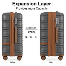 Juego de equipaje Joyway de 3 piezas con ruedas giratorias, equipaje de viaje de carcasa dura expandible con candado TSA, maleta de viaje, maleta, resistente - Gris - Ver 5