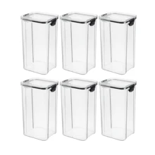 Kit 6 Potes Acrílico Herméticos Com Tampa 1,6L Mantimentos - Transparente - Visão 1