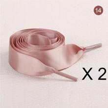 1 对奢华双面涤纶缎带鞋带，光泽、宽、扁平，表面缎面，耐用涤纶宽鞋带，非常适合时尚运动鞋、溜冰鞋、靴子和休闲鞋，表面色彩鲜艳，如丝绸般，设计易于使用，120 厘米（约 47.24 英寸）夏季日常穿着 - 彩色 - 查看 22