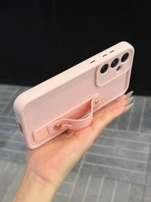 1 件简约纯色手机壳适用于 Galaxy A12 A13 A14 A15 A04 A04E A22 A32 A52 A72 A21S A51 A71 A23 A33 A53 A73 A24 A34 A54 A35 A55 A05 A05S A20S S20 FE S21 S22 S23 Plus S24 S25 Ultra 7 8 Plus X Xs Max XR 11 12 13 14 15 16 Pro Max，防震保护套带创意支架防水防摔防刮 - 粉色 - 查看 3