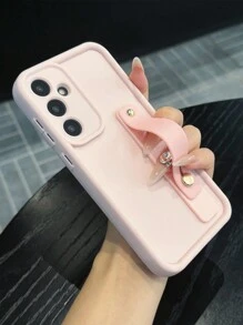 1 件简约纯色手机壳适用于 Galaxy A12 A13 A14 A15 A04 A04E A22 A32 A52 A72 A21S A51 A71 A23 A33 A53 A73 A24 A34 A54 A35 A55 A05 A05S A20S S20 FE S21 S22 S23 Plus S24 S25 Ultra 7 8 Plus X Xs Max XR 11 12 13 14 15 16 Pro Max，防震保护套带创意支架防水防摔防刮 - 粉色 - 查看 2