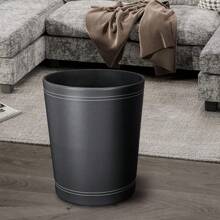 3 Pack Black Round PU Leather Wastebasket Small Trash Can Wastepaper Baskets Garbage Can Container Bins For Bathrooms,Home Decorative,Offices,Kids Rooms - Black - View 9